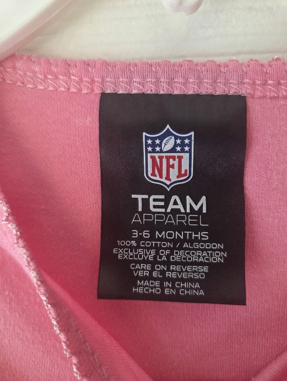 Chicago Bears Baby Girl Bodyuit 3-6M Pink NFL Football Footie One Piece